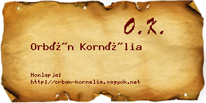 Orbán Kornélia névjegykártya